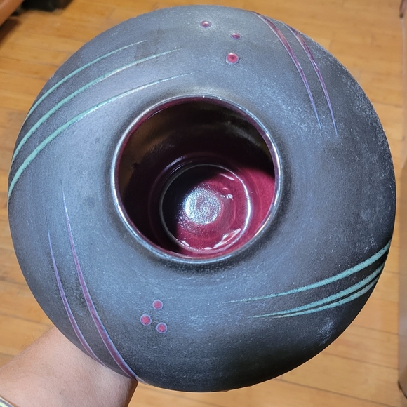 1990s Studio Art Pottery Postmodern Abstract Raku Ceramic Vase Michael Cho - Picture 6 of 10